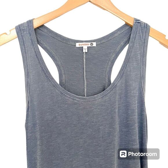 Sundry Racerback Side Rouched Dress in Pigment Shadow - Picture 5 of 8